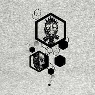 Punk Gasmask Hexagons T-Shirt